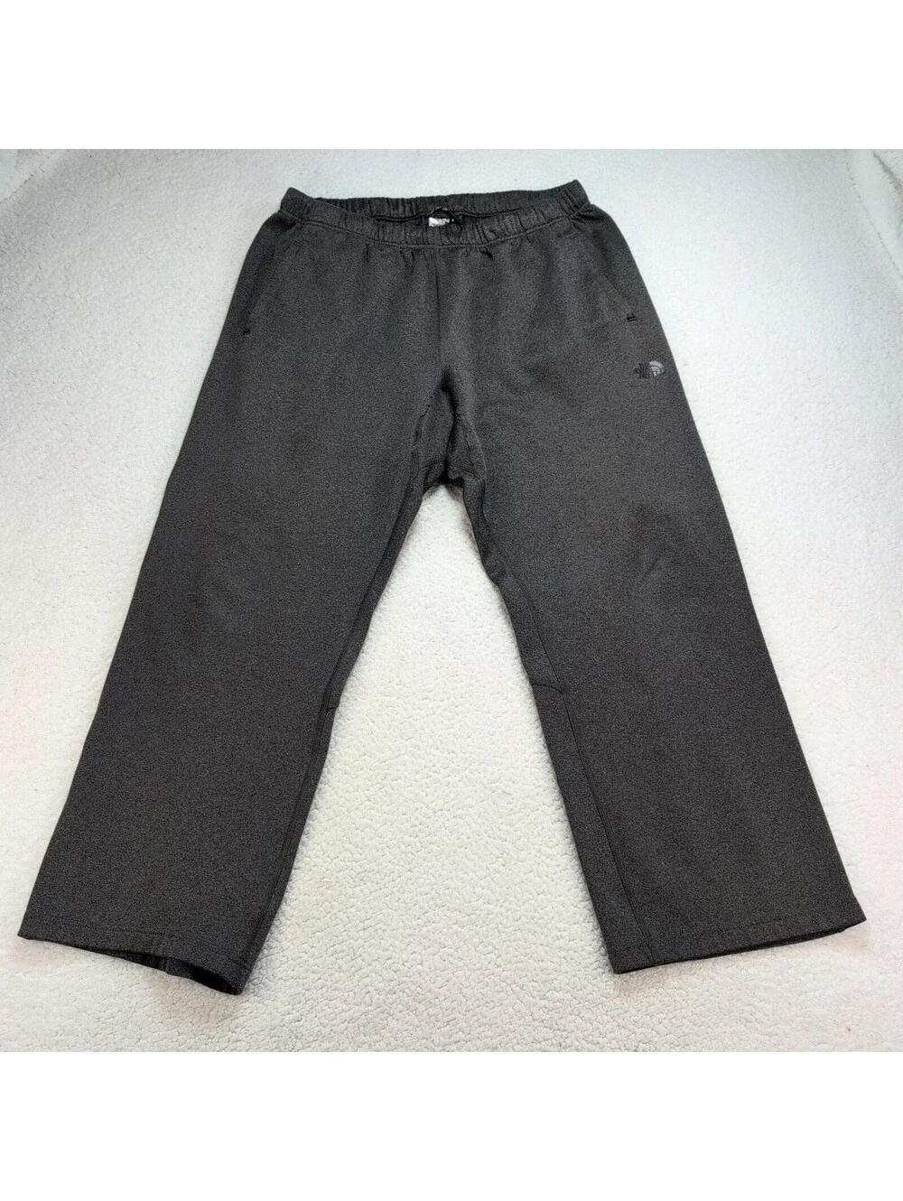 The North Face Mens Large Fleece Lounge Sweatpants Gray Logo Joggers